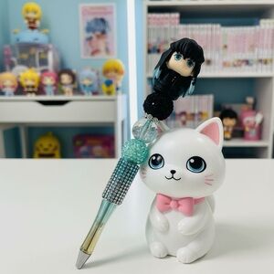 Kawaii beaded Pen Bejeweled Character Pen Demon slayer Muichiro Tokito